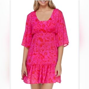 NWT Raisins Women's Pink Tunic Coverup, Size L, Color Pink.